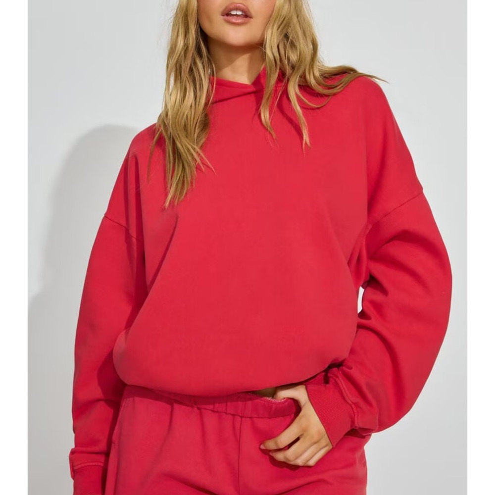 Garage Hoodie in Washed Tomato Puree Red
